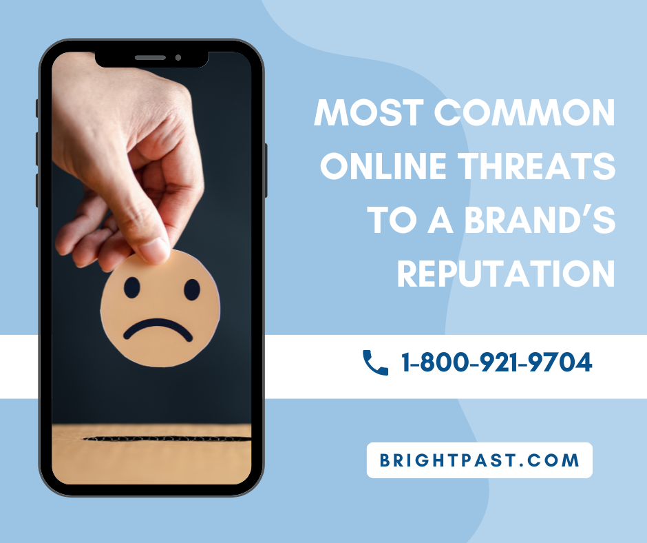 most common online threats to a brand’s reputation (Bright past)