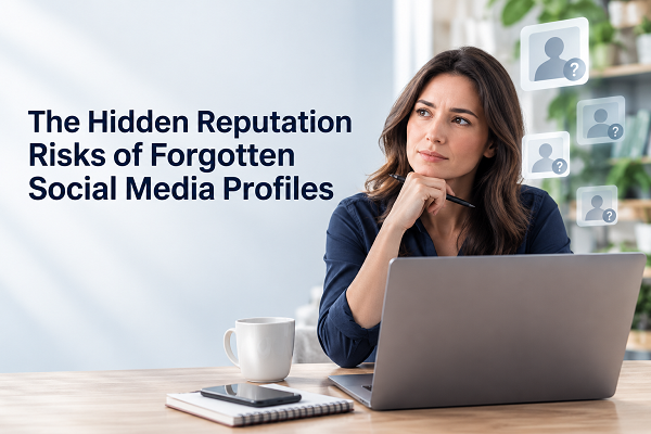 Person searching their name and finding an old, forgotten social media profile in results