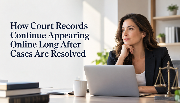 Person searching their name on Google and finding old court records in search results