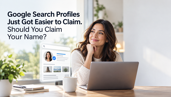 Professional reviewing a Google Search profile on a smartphone, a first step in reputation management and Google results suppression